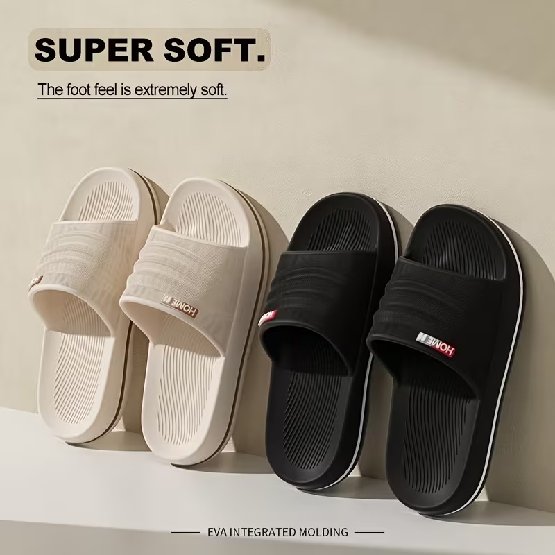 Men'S EVA Thick Sole Non-Slip Indoor Slippers - Breathable, Odor-Resistant, Lightweight & Comfortable for Home, Bathroom, or Beach Use, Casual Slipon Design, Slipresistant Footwear, Simple Slipon Shoes, Durable Slipresistant Sole